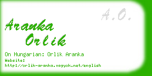 aranka orlik business card